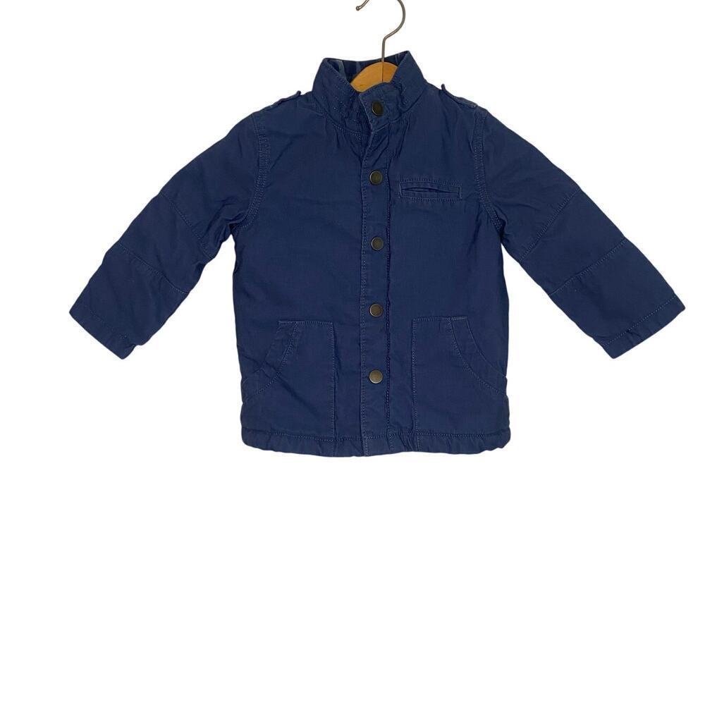 Oshkosh Boys Blue Winter Coat Canvas Size 2T Kids Jacket Chore Coat